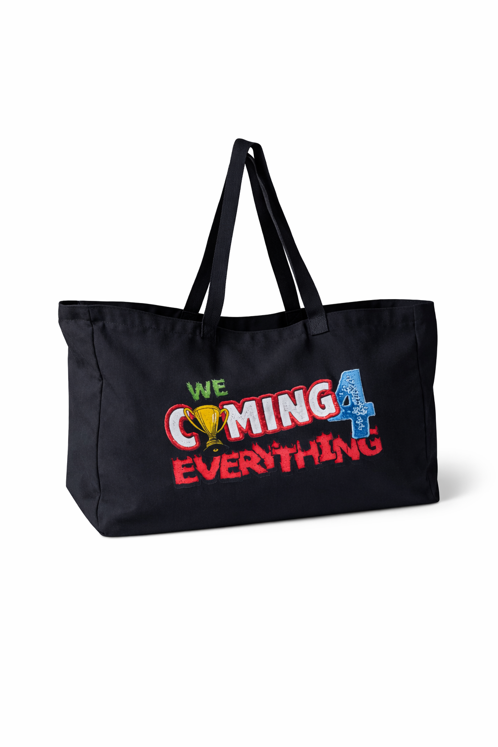 WCFE “Everywhere” Canvas Tote Bag – Large Black Tote with Inner Pocket