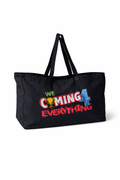 WCFE “Everywhere” Canvas Tote Bag – Large Black Tote with Inner Pocket